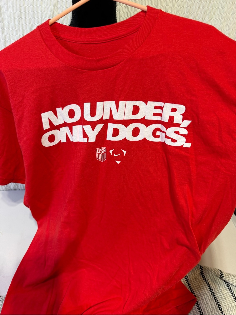 Nike Red Graphic Dog Tee with White